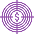 Vendor Finance - $ in a Bullseye Icon